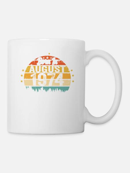 August 1974 Geburtstag Geschenkideen 1974 August - Tasse - Weiß