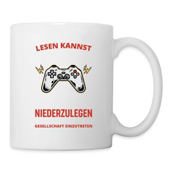Wenn du das lesen kannst Controller niederlegen - Tasse - Weiß - Rechts
