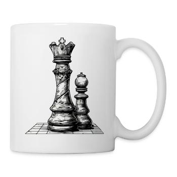 Der König und sein Bauer - Tasse - Weiß - Rechts