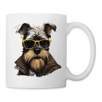 Streetwear Whiskers: miniature schnauzer style - Mug - white - Right