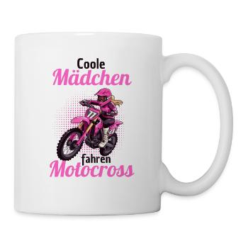 Motocross Motorradfahrerin Bikerin Motorrad - Tasse - Weiß - Rechts