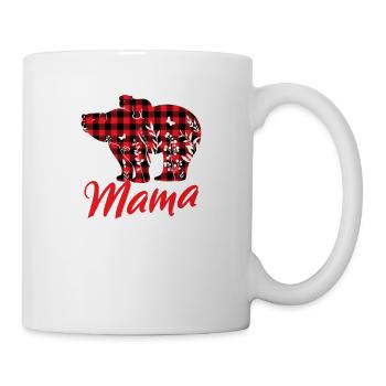 Mama Bear Noël Famille Pyjama Rouge Damier - Mug blanc - blanc - Droite