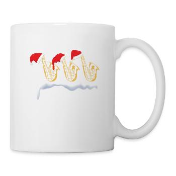 Père Noël Saxophoniste Lumière de Noël - Mug blanc - blanc - Droite