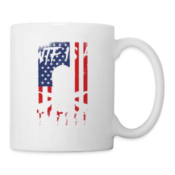 WTF est un squelette de mème Internet kilométrique USA - Mug blanc - blanc - Droite