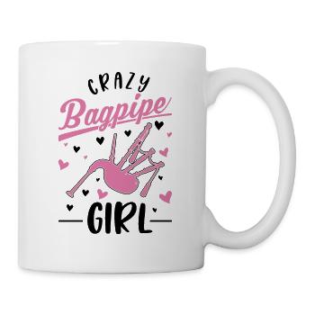 Fille de cornemuse folle - Mug blanc - blanc - Droite