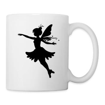 Enchanting fairy silhouette with shimmering wing - Mug - white - Right