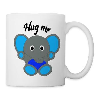 Elephant Blue Hug Me | boys, cute, babe - Mug - white - Right