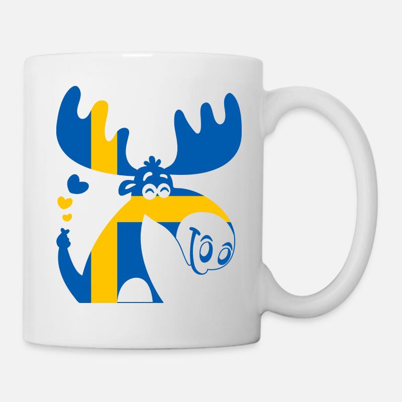 ELCH SCHWEDEN FLAGGE - Tasse - Weiß