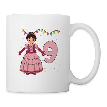 Mit Prinzessin - Mädchen Geburtstag 9 Jahre - Tasse - Weiß - Rechts