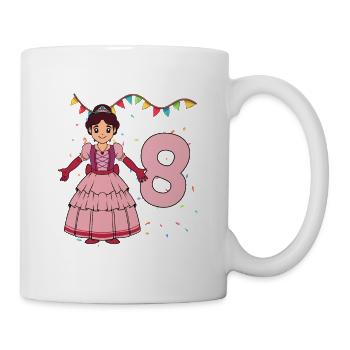 Mit Prinzessin - Mädchen Geburtstag 8 Jahre - Tasse - Weiß - Rechts