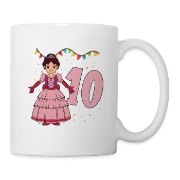 Mit Prinzessin - Mädchen Geburtstag 10 Jahre - Tasse - Weiß - Rechts