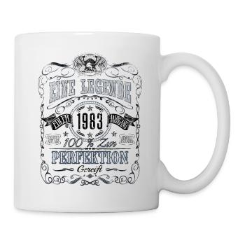 Jahrgang 1983 Eine Legende Vintage 1983 Geburtstag - Tasse - Weiß - Rechts
