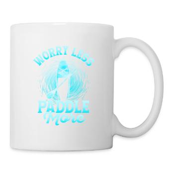 Souciez-vous moins de pagaie plus de planche à pagaie debout - Mug blanc - blanc - Droite