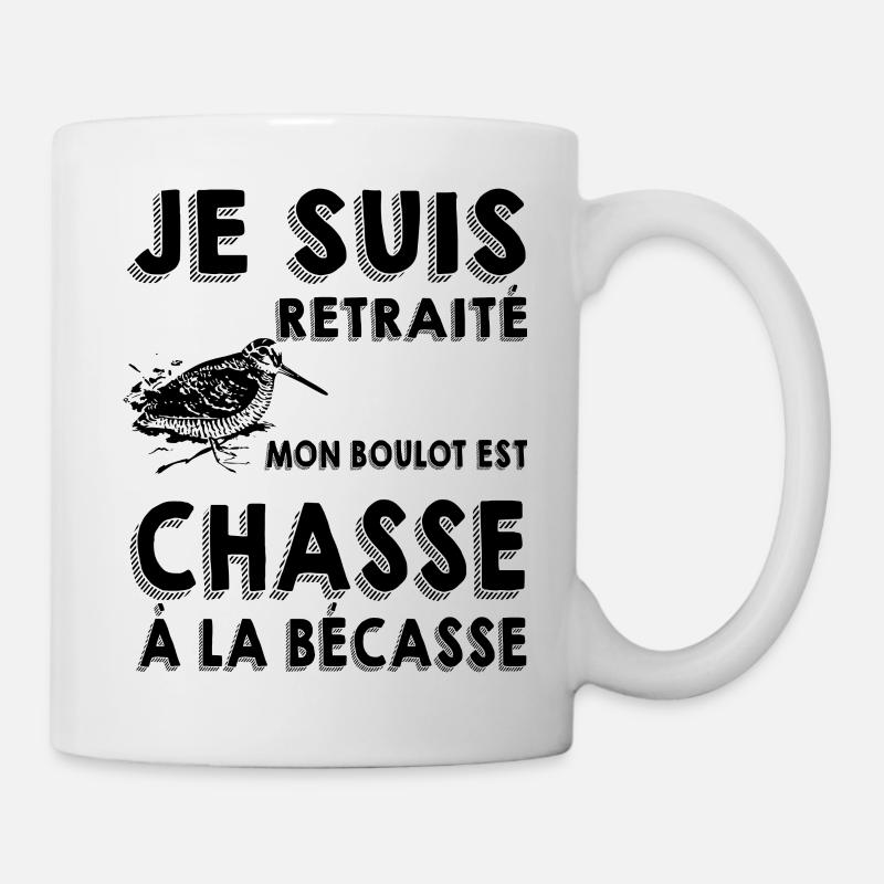 Retraité Bécasse Et Chasseur - Mug blanc - blanc