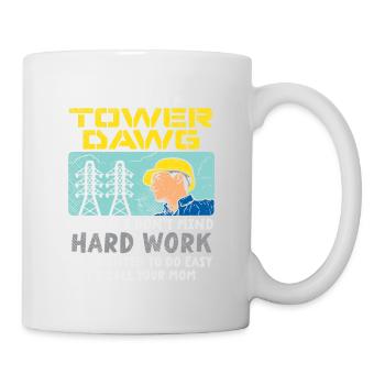 Ich arbeite als Tower Dawg - Tasse - Weiß - Rechts
