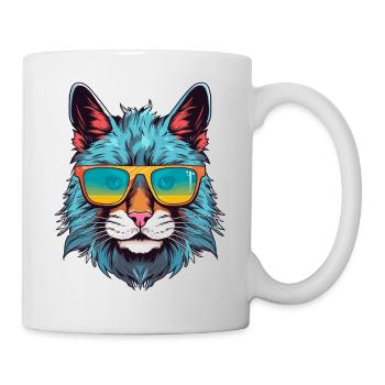 Luchs mit Sonnenbrille - Tasse - Weiß - Rechts