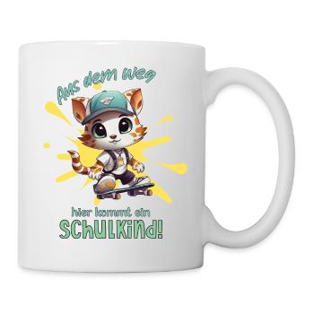 Hier kommt ein Schulkind! - Schulanfang 1. Klasse - Tasse - Weiß - Rechts