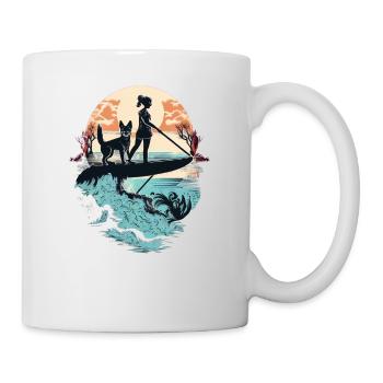 French Bulldog | SUP Stand Up Paddling Surf Girl - Mug - white - Right