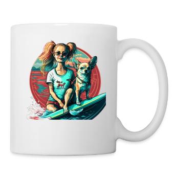 French Bulldog | SUP Stand Up Paddling Surf Girl - Mug - white - Right