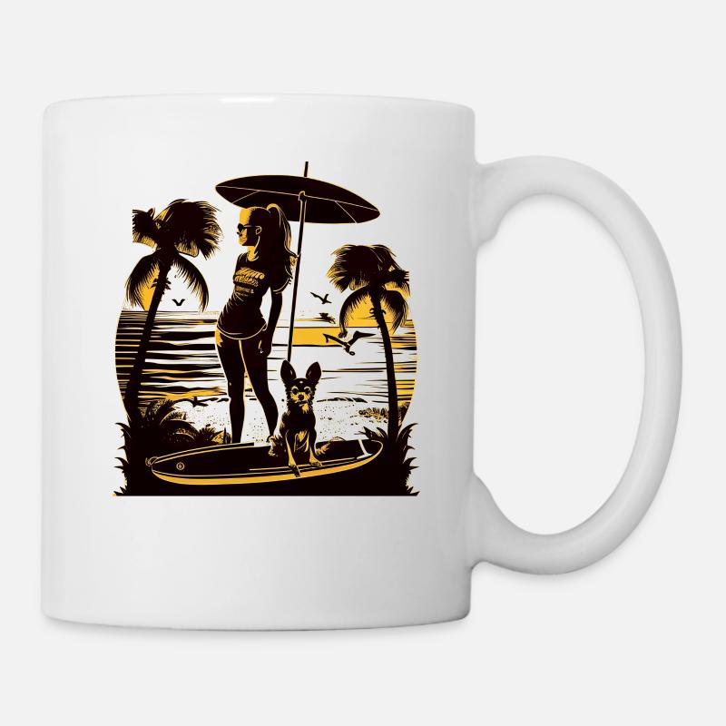 Chihuahua | SUP Stand Up Paddling Surf Fille Eau - Mug blanc - blanc