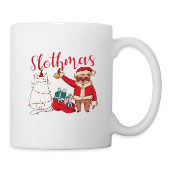 Miaou paresseux Chat Paresseux Noël - Mug blanc - blanc - Droite