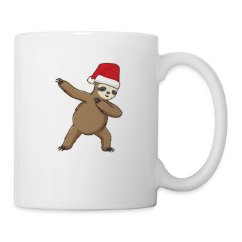 Dabbing Weihnachtsmann Faultier Frohe Faultier - Tasse - Weiß - Rechts