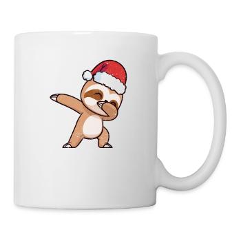Dabbing Weihnachtsmann Faultier Frohe Faultier - Tasse - Weiß - Rechts