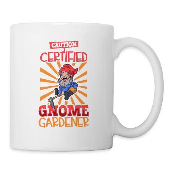 Attention jardinier nain de jardin - Mug blanc - blanc - Droite