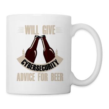 Will Give Cybersecurity Advice For Beer 4 - Mug - white - Right