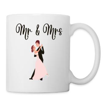 Mr & Mrs Hochzeit Verlobung Heiraten - Tasse - Weiß - Rechts