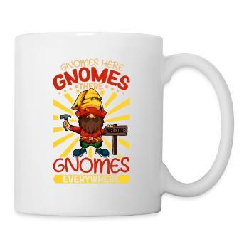 Überall Gartenzwerge - Tasse - Weiß - Rechts