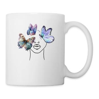 Femme aux papillons Tendance estivale Papillon - Mug blanc - blanc - Droite
