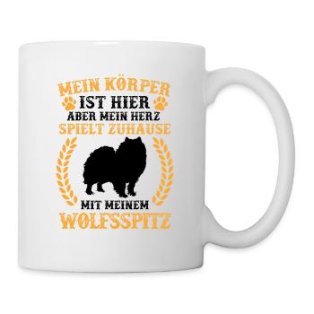 Spiele mit meinem Wolfsspitz Deutscher Keeshond - Tasse - Weiß - Rechts