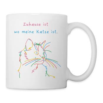 Zuhause ist wo meine Katze ist - Tasse - Weiß - Rechts