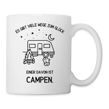 Es gibt viele Wege zum Glück einer ist campen - Tasse - Weiß - Rechts
