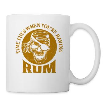 Time Flies When You're Having Rum Alcohol Drinking - Tasse - Weiß - Rechts