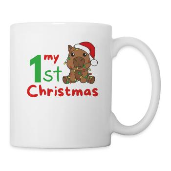 Capybara Weihnachten Capybaras my 1st Christmas - Tasse - Weiß - Rechts