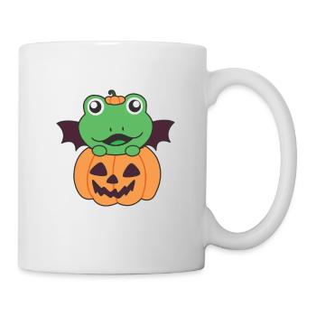 Frog Happy Halloween Pumpkin Bat Costume - Mug - white - Right