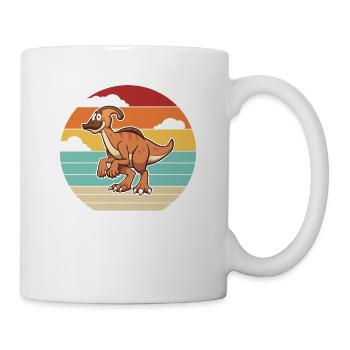 Retro Parasaurolophini Hadrosauridae Lover - Mug - white - Right