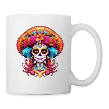Dia de los Muertos La Catrina Damen Halloween - Tasse - Weiß - Rechts