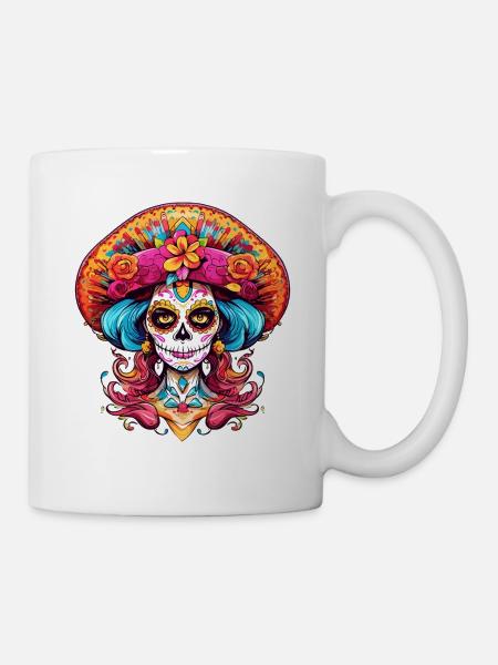 Dia de los Muertos La Catrina Damen Halloween - Tasse - Weiß