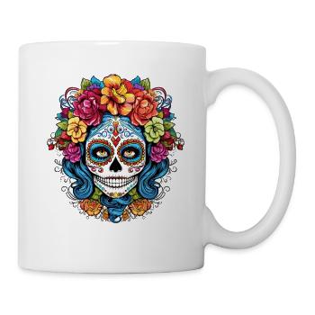 La Catrina Graphics - Calaveras Flowers Halloween - Mug blanc - blanc - Droite