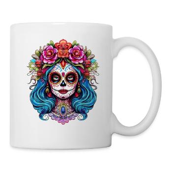 Belle décoration florale La Catrina Dia de los - Mug blanc - blanc - Droite