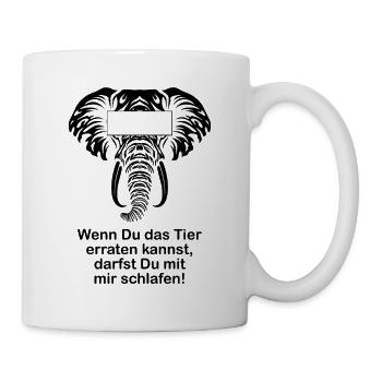 Elefant Lustiger Spruch Witzige Geschenkidee - Tasse - Weiß - Rechts