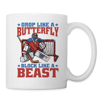 Drop Like A Butterfly, Block Like A Beast - Mug blanc - blanc - Droite