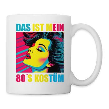 80er Motto Party Das ist mein 80er Jahre Kostüm - Tasse - Weiß - Rechts