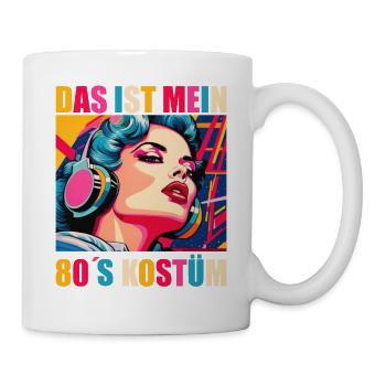 80er Motto Party Das ist mein 80er Jahre Kostüm - Tasse - Weiß - Rechts