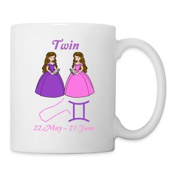 Zodiac sign Gemini, Princess, Constellation - Mug - white - Right