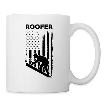 Roofer US Flag - Roofing Worker Roofer Worker Roof - Tasse - Weiß - Rechts