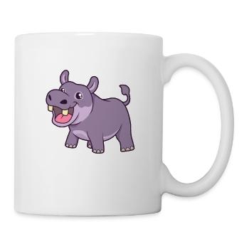 Kawaii Nilpferd - Tasse - Weiß - Rechts